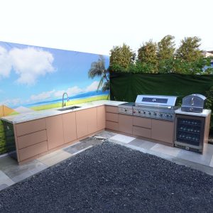 Stainless steel barbecue grill combination